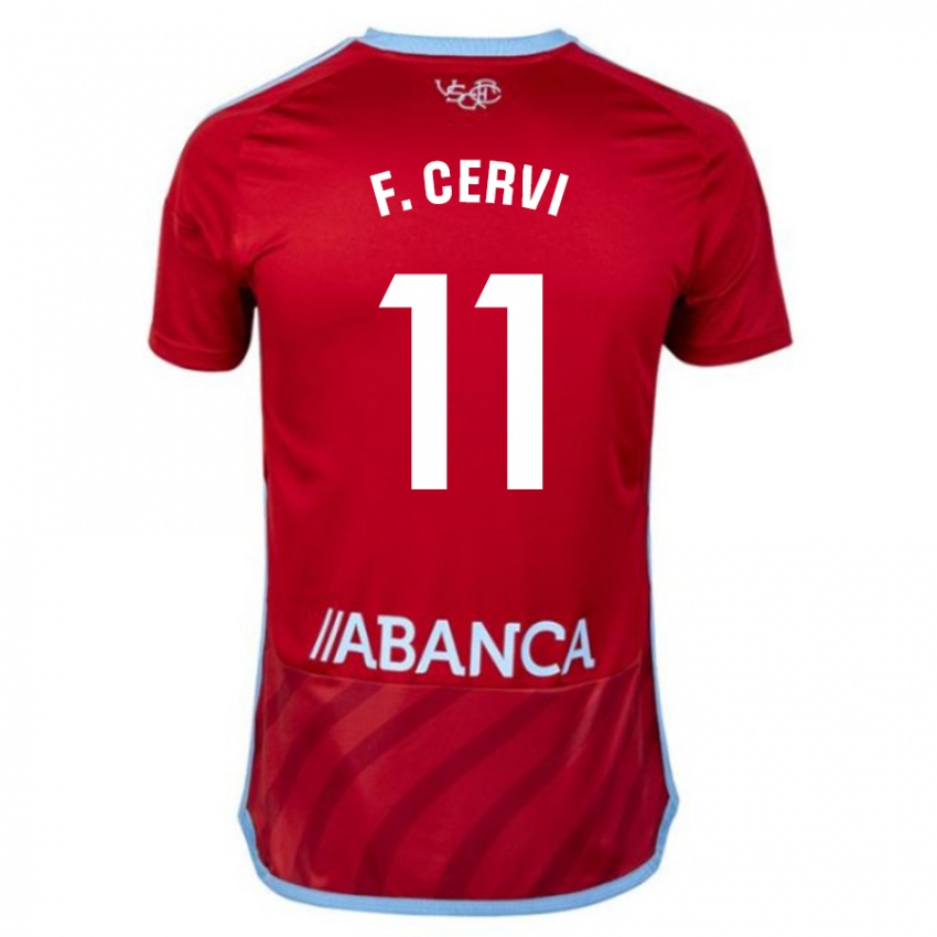 Kinderen Franco Cervi #11 Rood Uitshirt Uittenue 2023/24 T-Shirt België