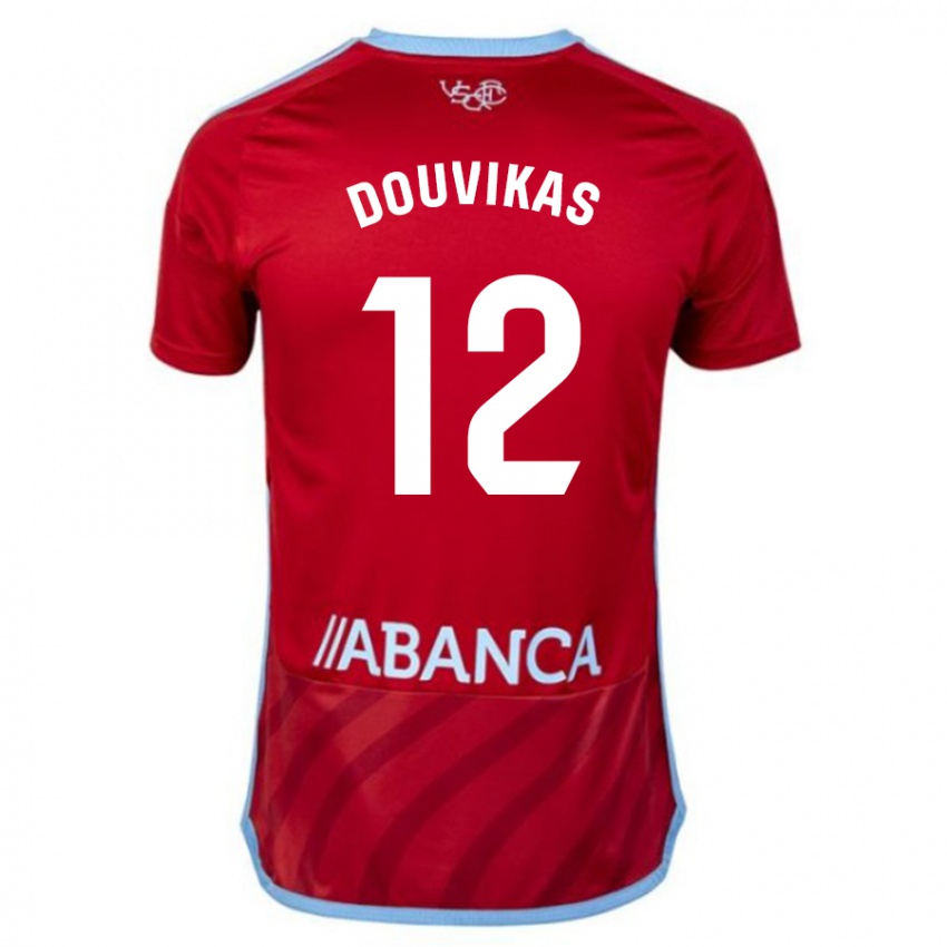 Kinder Anastasios Douvikas #12 Rot Auswärtstrikot Trikot 2023/24 T-Shirt Belgien