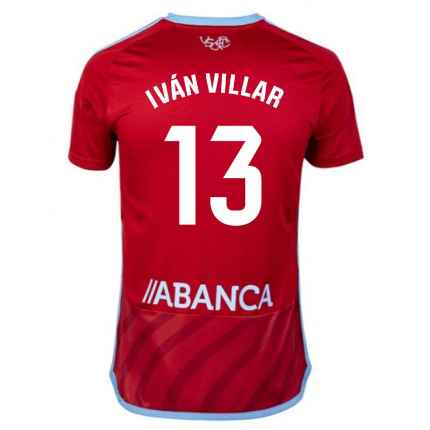 Kinder Iván Villar #13 Rot Auswärtstrikot Trikot 2023/24 T-Shirt Belgien