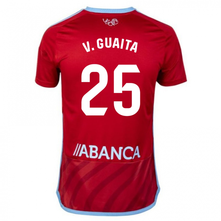 Enfant Maillot Vicente Guaita #25 Rouge Tenues Extérieur 2023/24 T-Shirt Belgique