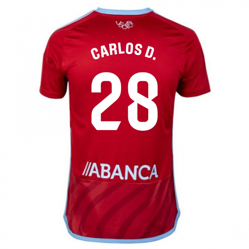 Kinder Carlos Domínguez #28 Rot Auswärtstrikot Trikot 2023/24 T-Shirt Belgien