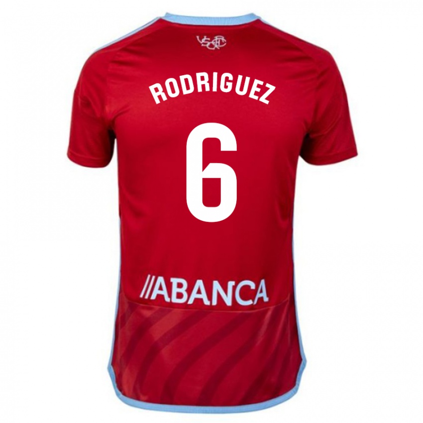 Kinder Damián Rodríguez #6 Rot Auswärtstrikot Trikot 2023/24 T-Shirt Belgien