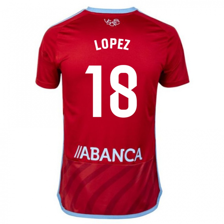 Kinder Joel López #18 Rot Auswärtstrikot Trikot 2023/24 T-Shirt Belgien