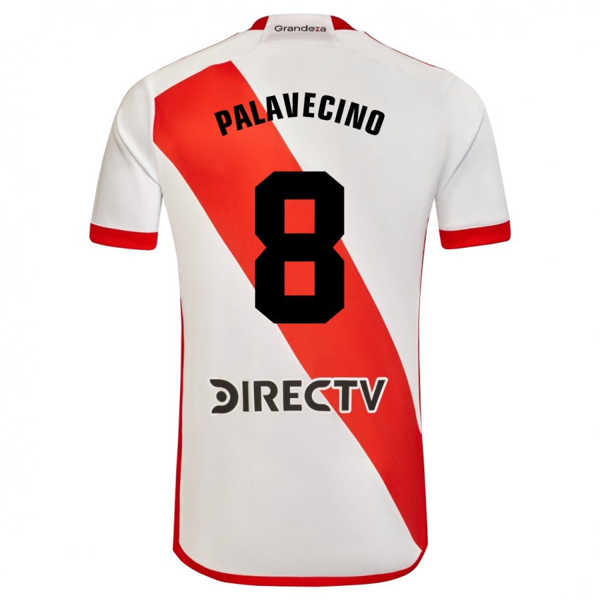 Heren Agustin Palavecino #8 Wit Rood Thuisshirt Thuistenue 2023/24 T-Shirt België