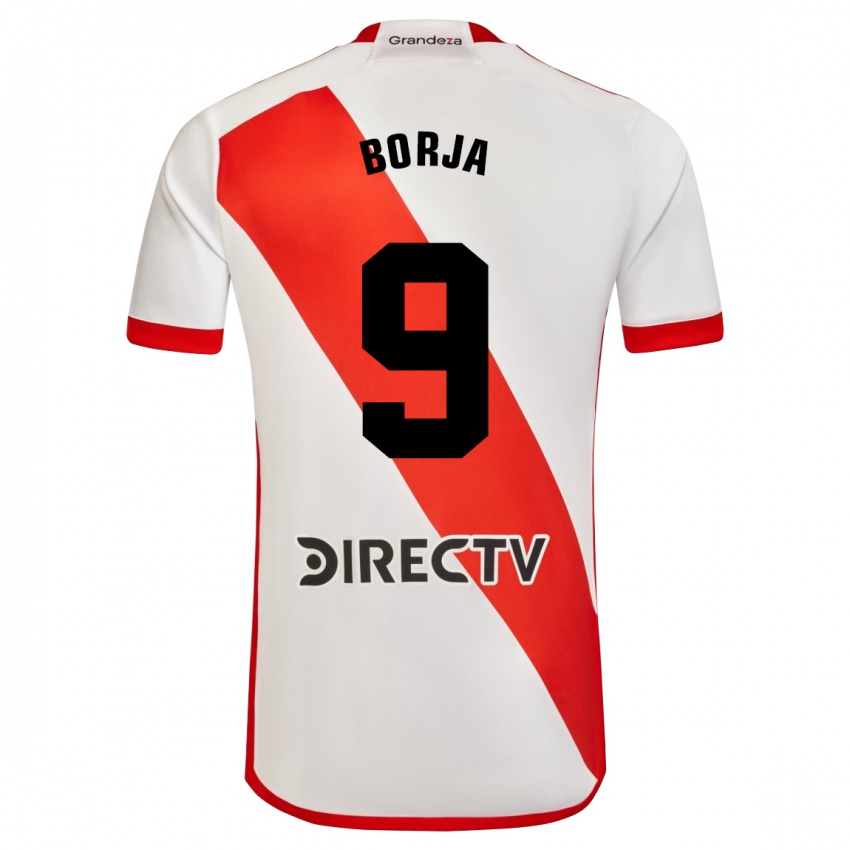 Herren Miguel Borja #9 Weiß Rot Heimtrikot Trikot 2023/24 T-Shirt Belgien