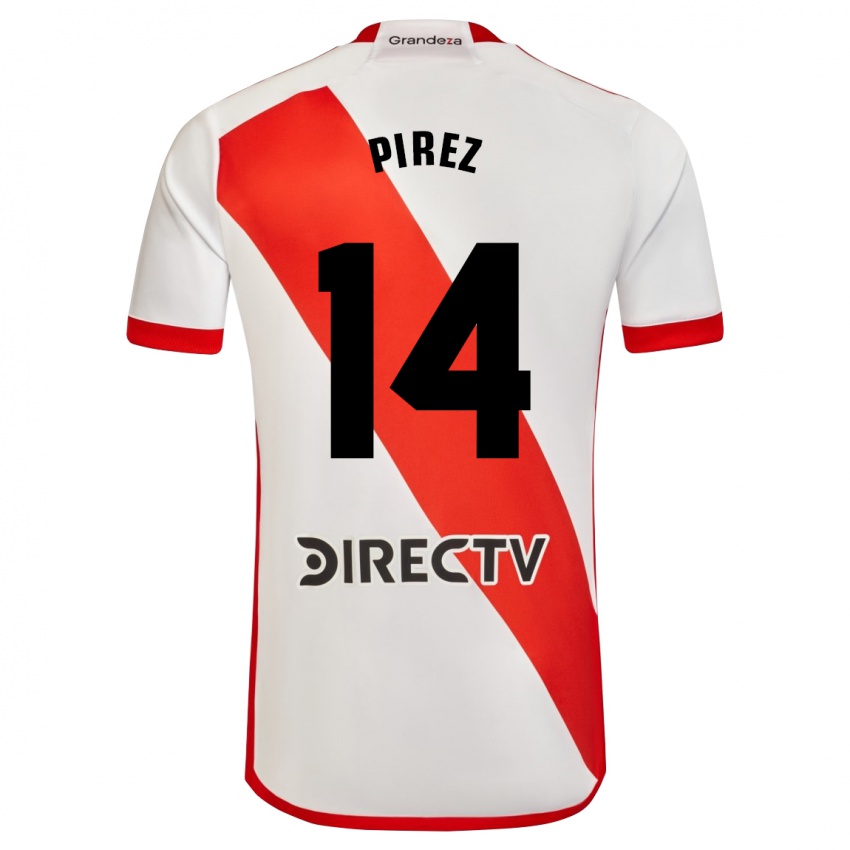 Heren Leandro González Pírez #14 Wit Rood Thuisshirt Thuistenue 2023/24 T-Shirt België