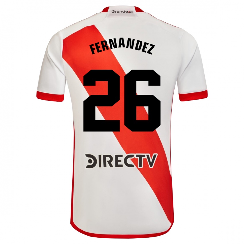 Homme Maillot Nacho Fernández #26 Blanc Rouge Tenues Domicile 2023/24 T-Shirt Belgique