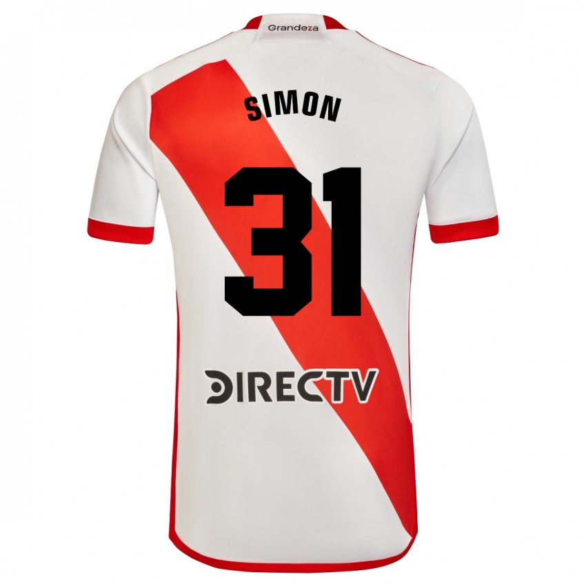 Herren Santiago Simon #31 Weiß Rot Heimtrikot Trikot 2023/24 T-Shirt Belgien