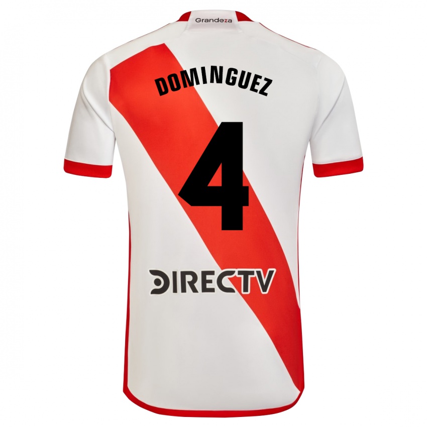 Herren Evelyn Sofía Domínguez #4 Weiß Rot Heimtrikot Trikot 2023/24 T-Shirt Belgien