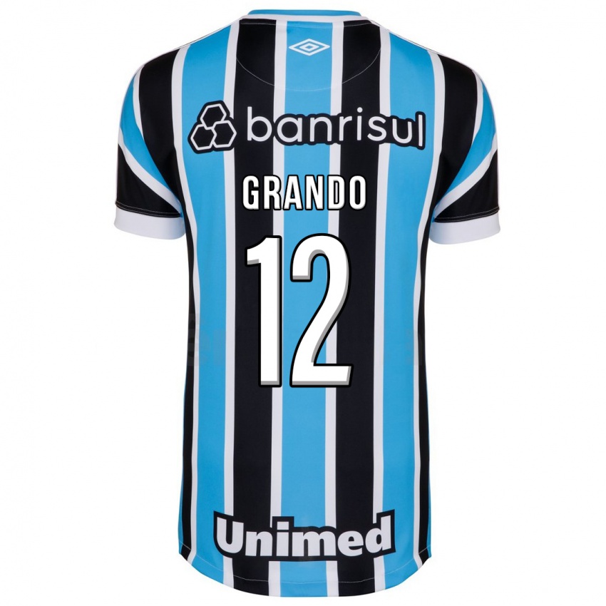Homme Maillot Gabriel Grando #12 Bleu Tenues Domicile 2023/24 T-Shirt Belgique