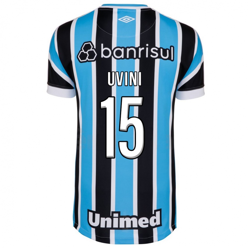 Homme Maillot Bruno Uvini #15 Bleu Tenues Domicile 2023/24 T-Shirt Belgique