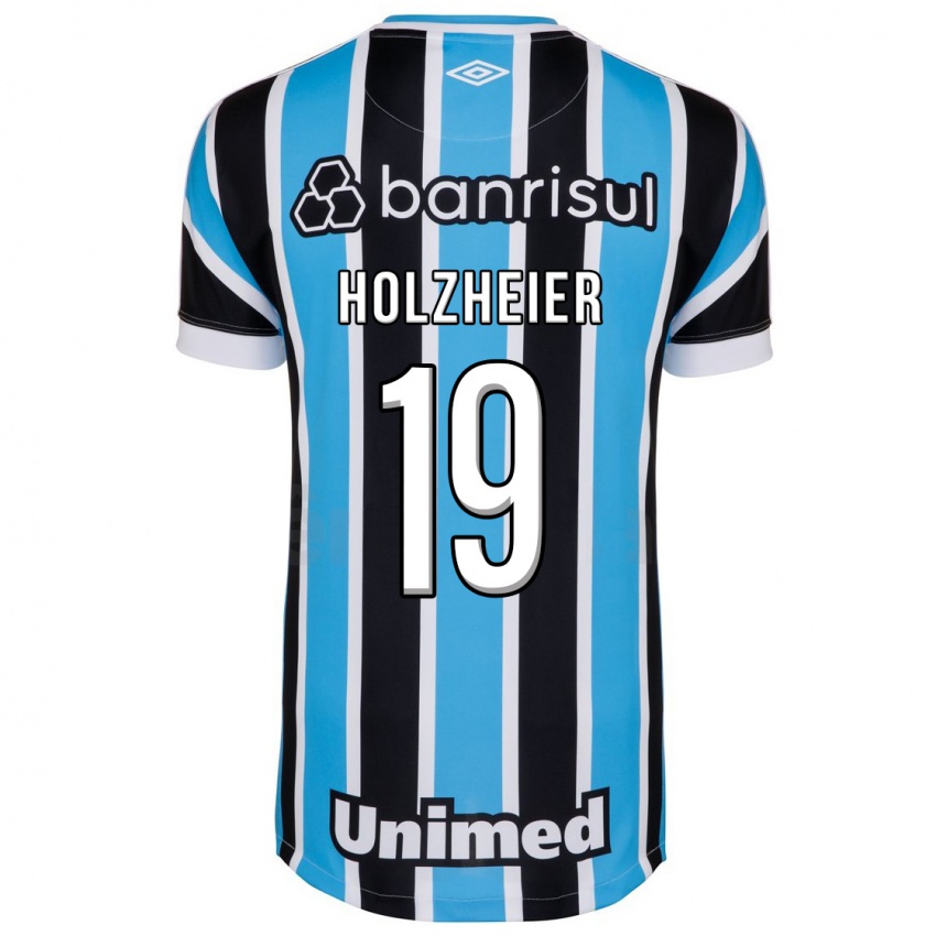 Homme Maillot Agostina Holzheier #19 Bleu Tenues Domicile 2023/24 T-Shirt Belgique