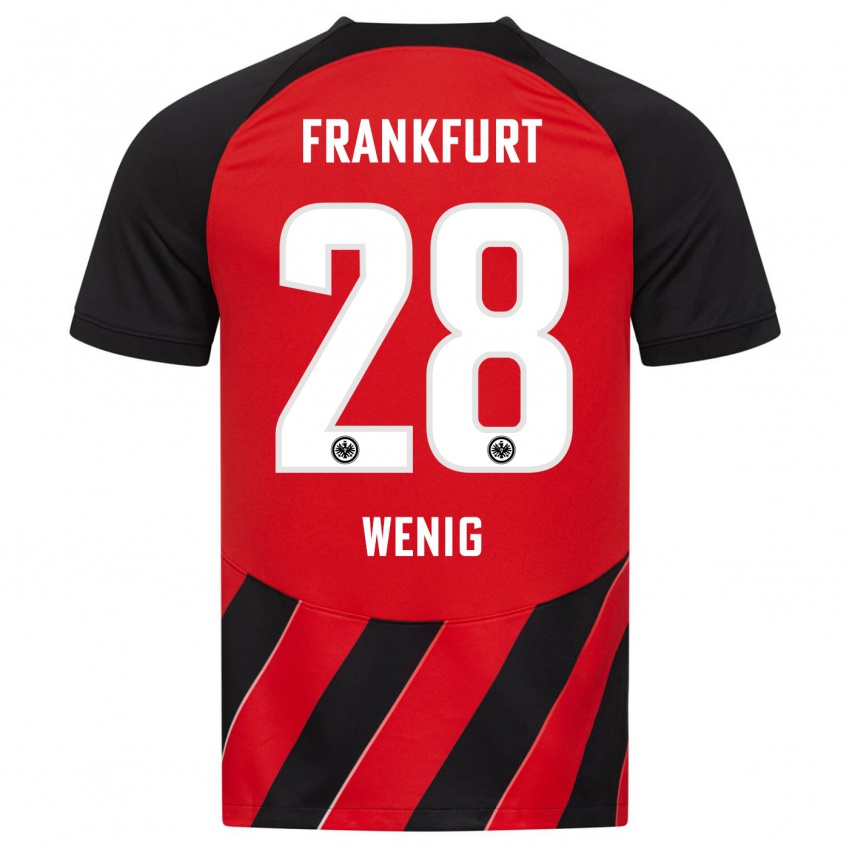 Herren Marcel Wenig #28 Rot Schwarz Heimtrikot Trikot 2023/24 T-Shirt Belgien
