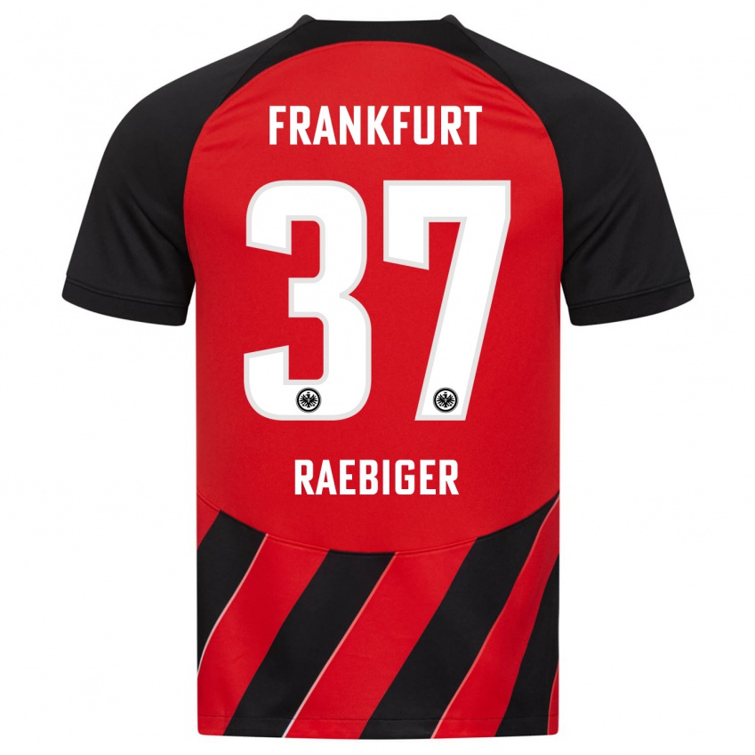 Herren Sidney Raebiger #37 Rot Schwarz Heimtrikot Trikot 2023/24 T-Shirt Belgien