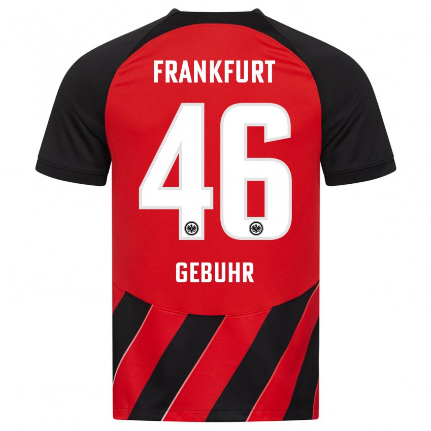 Herren Dario Gebuhr #46 Rot Schwarz Heimtrikot Trikot 2023/24 T-Shirt Belgien