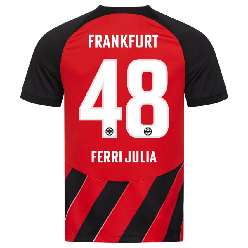 Herren Nacho Ferri #48 Rot Schwarz Heimtrikot Trikot 2023/24 T-Shirt Belgien