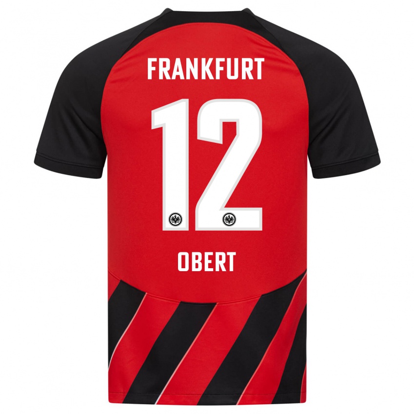 Herren Yuriy Obert #12 Rot Schwarz Heimtrikot Trikot 2023/24 T-Shirt Belgien