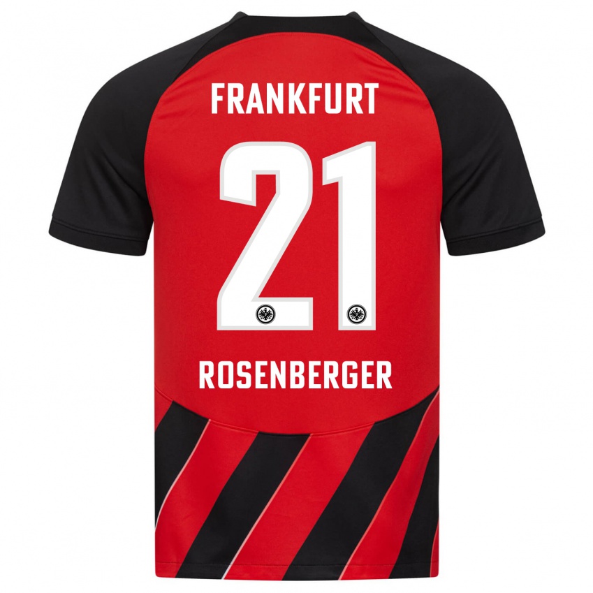 Herren Robin Rosenberger #21 Rot Schwarz Heimtrikot Trikot 2023/24 T-Shirt Belgien