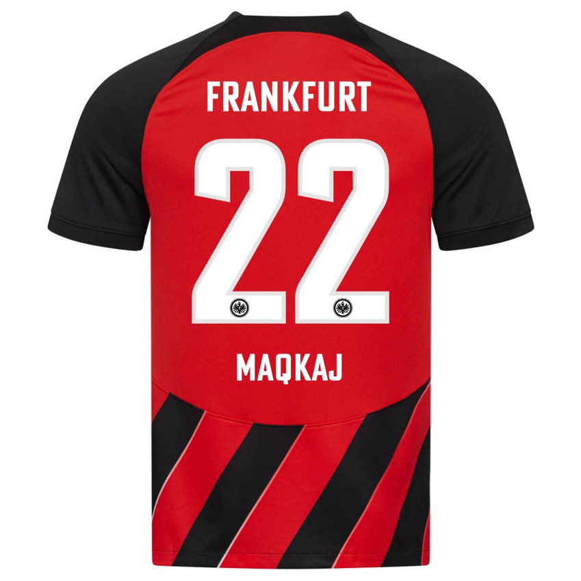 Heren Dritan Maqkaj #22 Rood Zwart Thuisshirt Thuistenue 2023/24 T-Shirt België
