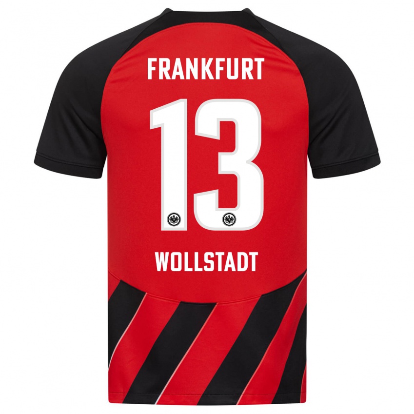 Herren Fabio Wollstadt #13 Rot Schwarz Heimtrikot Trikot 2023/24 T-Shirt Belgien