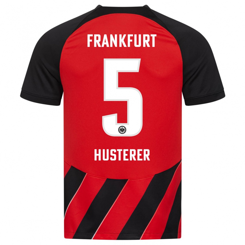 Herren Lean Husterer #5 Rot Schwarz Heimtrikot Trikot 2023/24 T-Shirt Belgien