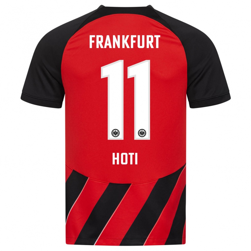 Herren Leart Hoti #11 Rot Schwarz Heimtrikot Trikot 2023/24 T-Shirt Belgien
