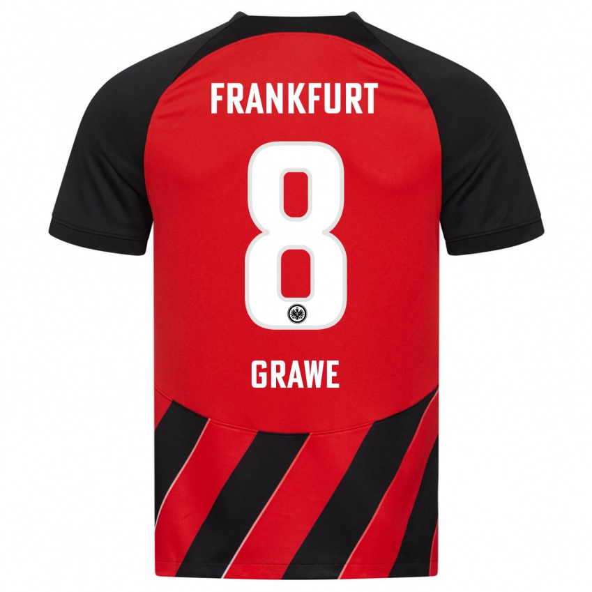 Herren Lisanne Gräwe #8 Rot Schwarz Heimtrikot Trikot 2023/24 T-Shirt Belgien
