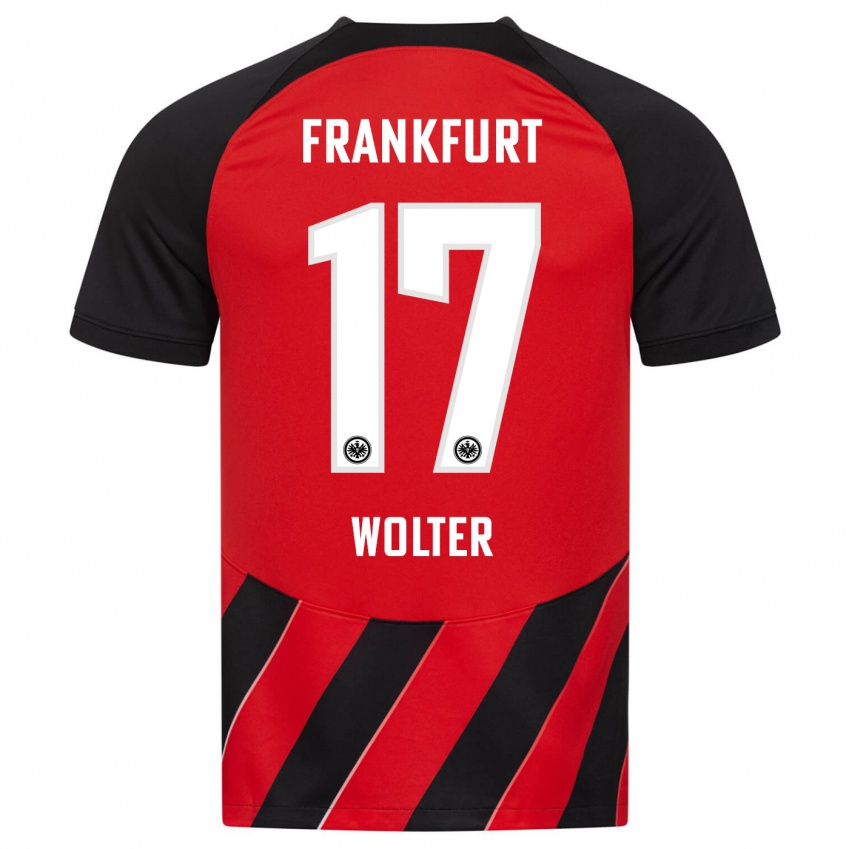 Herren Pia-Sophie Wolter #17 Rot Schwarz Heimtrikot Trikot 2023/24 T-Shirt Belgien