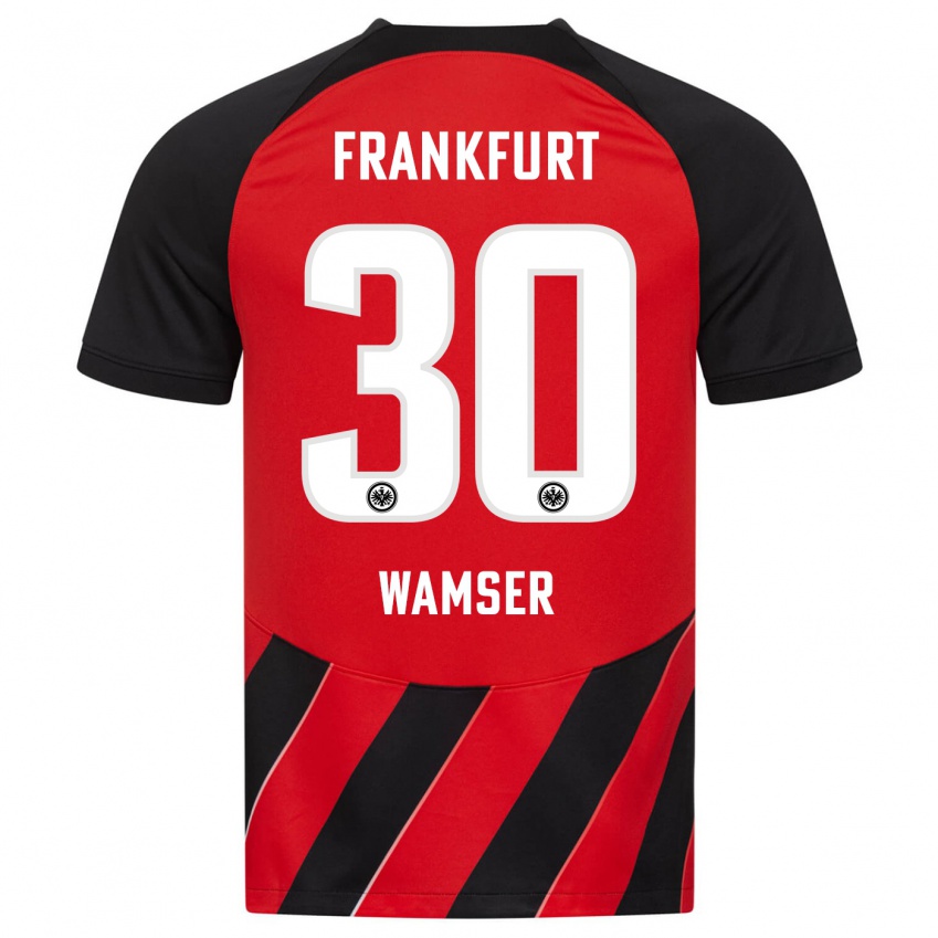 Herren Carlotta Wamser #30 Rot Schwarz Heimtrikot Trikot 2023/24 T-Shirt Belgien