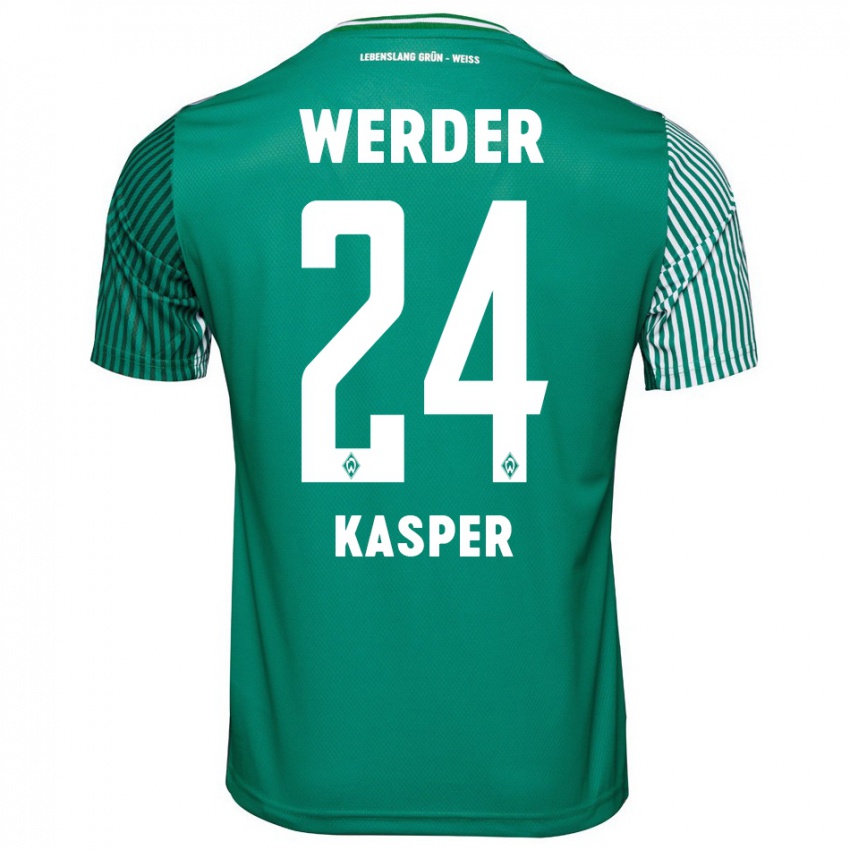 Herren Dominik Kasper #24 Grün Heimtrikot Trikot 2023/24 T-Shirt Belgien