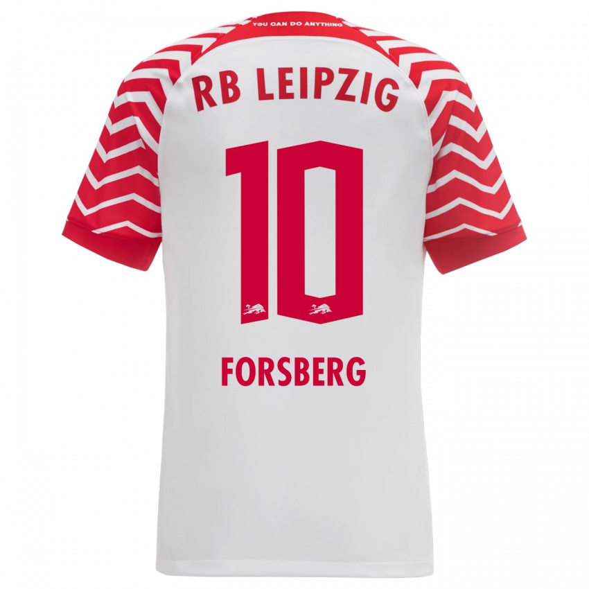 Herren Emil Forsberg #10 Weiß Heimtrikot Trikot 2023/24 T-Shirt Belgien