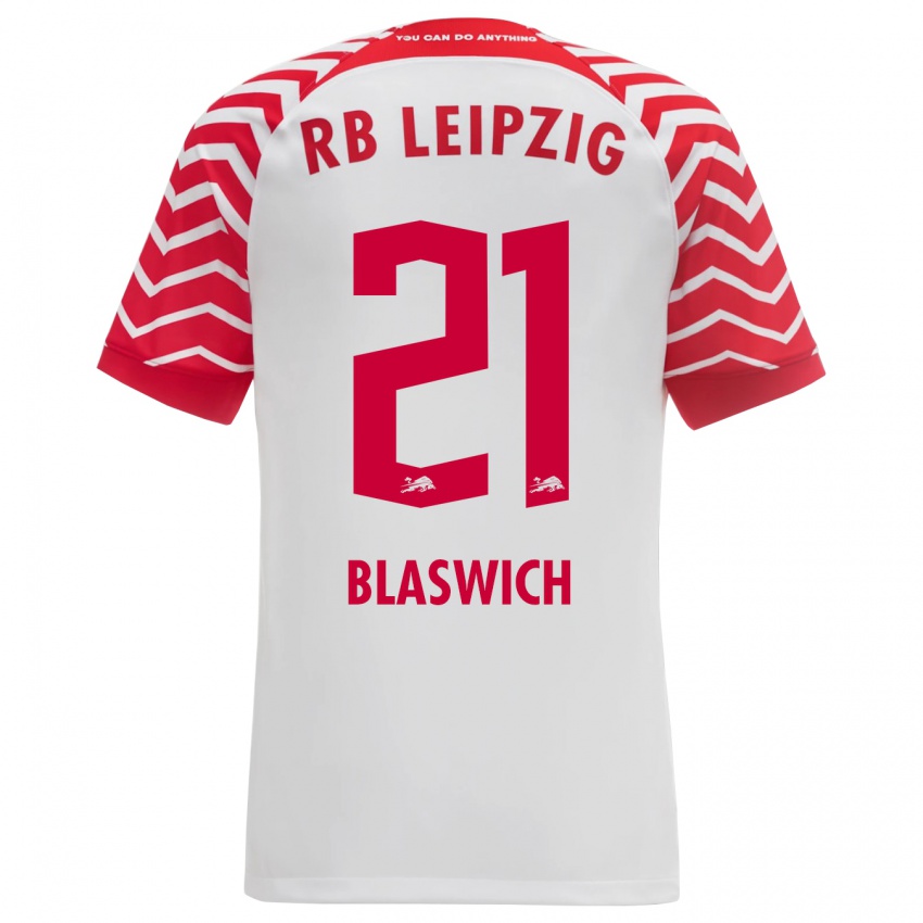 Herren Janis Blaswich #21 Weiß Heimtrikot Trikot 2023/24 T-Shirt Belgien