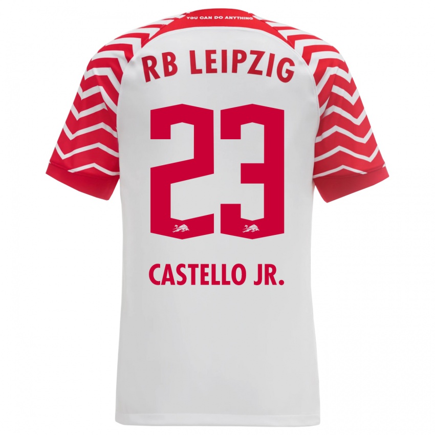 Herren Castello Lukeba #23 Weiß Heimtrikot Trikot 2023/24 T-Shirt Belgien