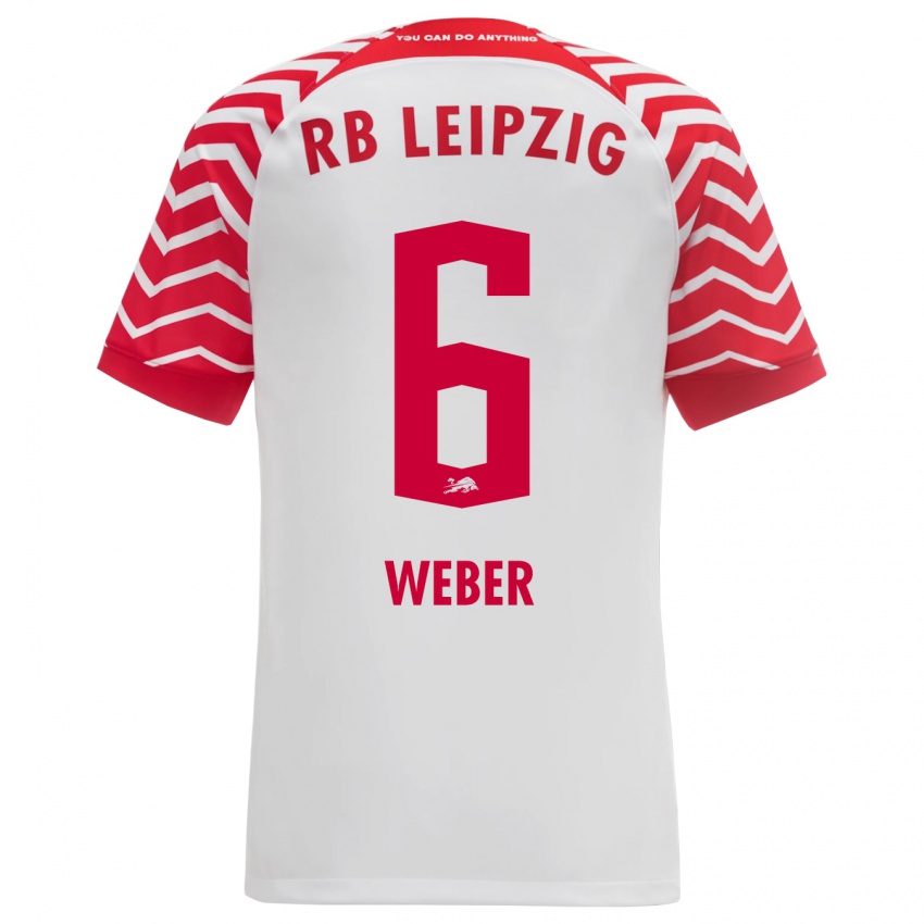 Herren Samuel Weber #6 Weiß Heimtrikot Trikot 2023/24 T-Shirt Belgien