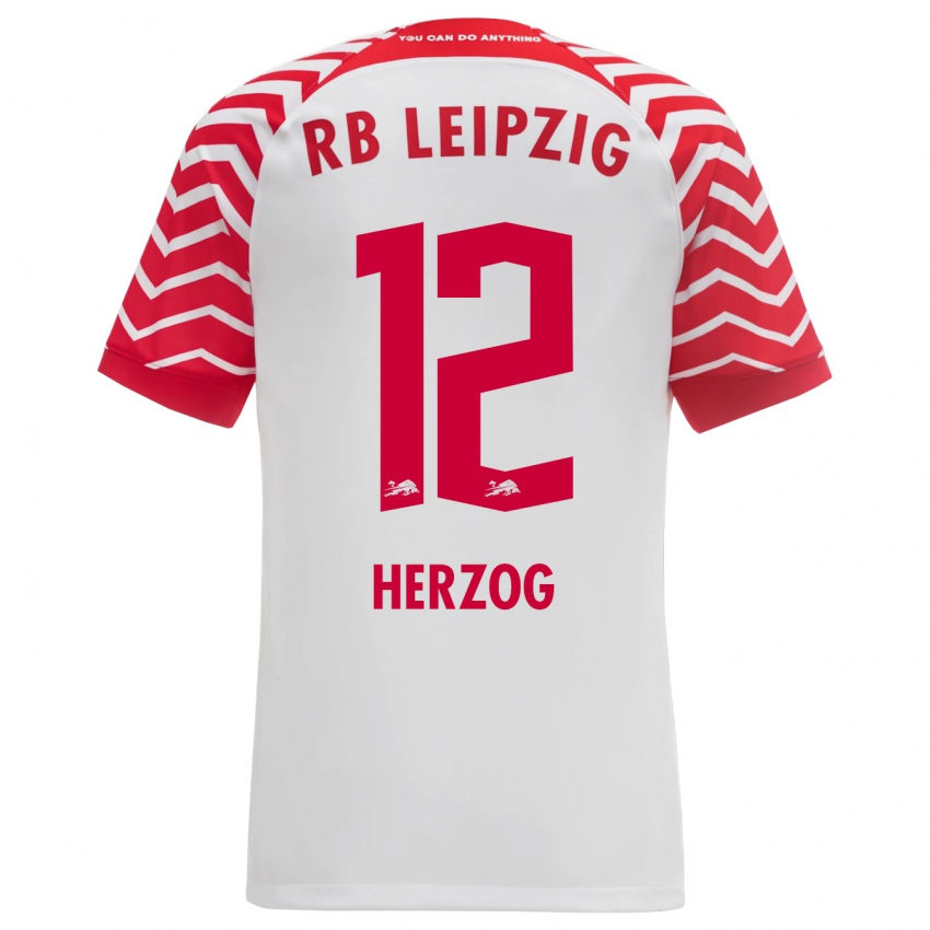 Herren Elvira Herzog #12 Weiß Heimtrikot Trikot 2023/24 T-Shirt Belgien