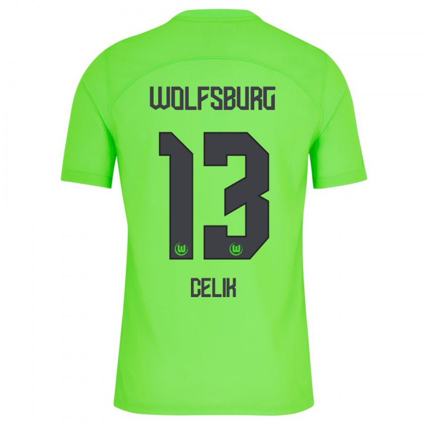 Herren Dennis Celik #13 Grün Heimtrikot Trikot 2023/24 T-Shirt Belgien