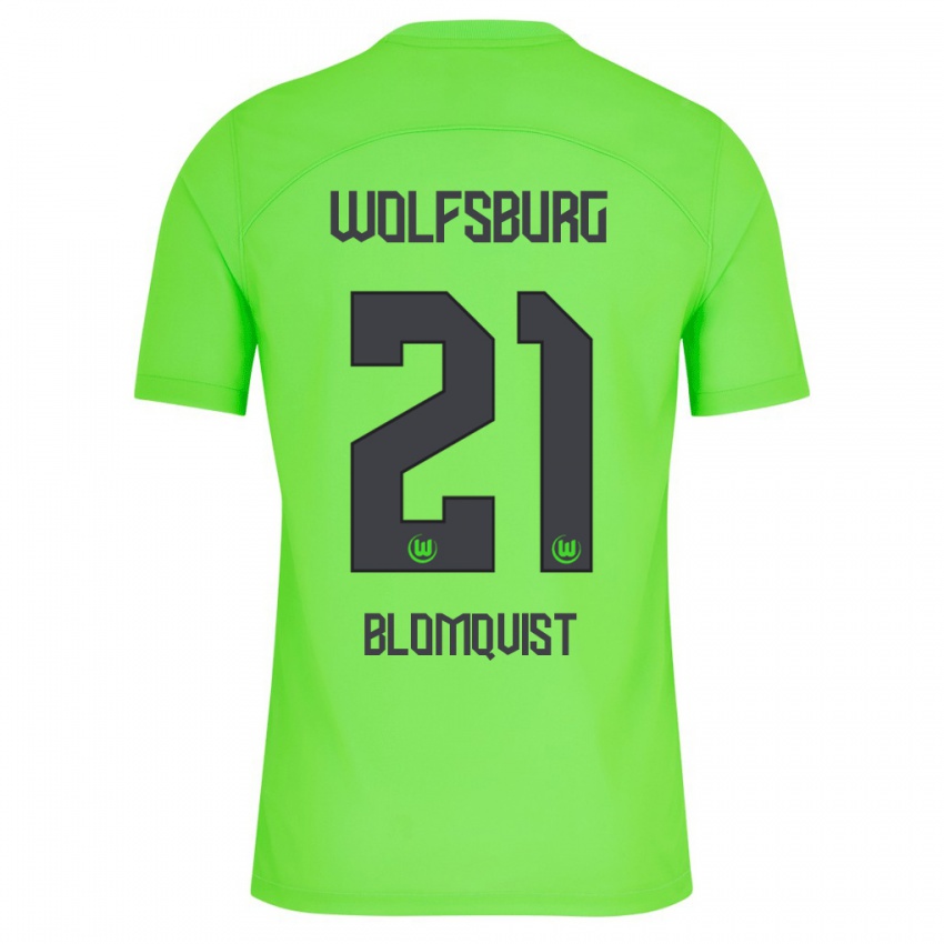 Homme Maillot Rebecka Blomqvist #21 Vert Tenues Domicile 2023/24 T-Shirt Belgique