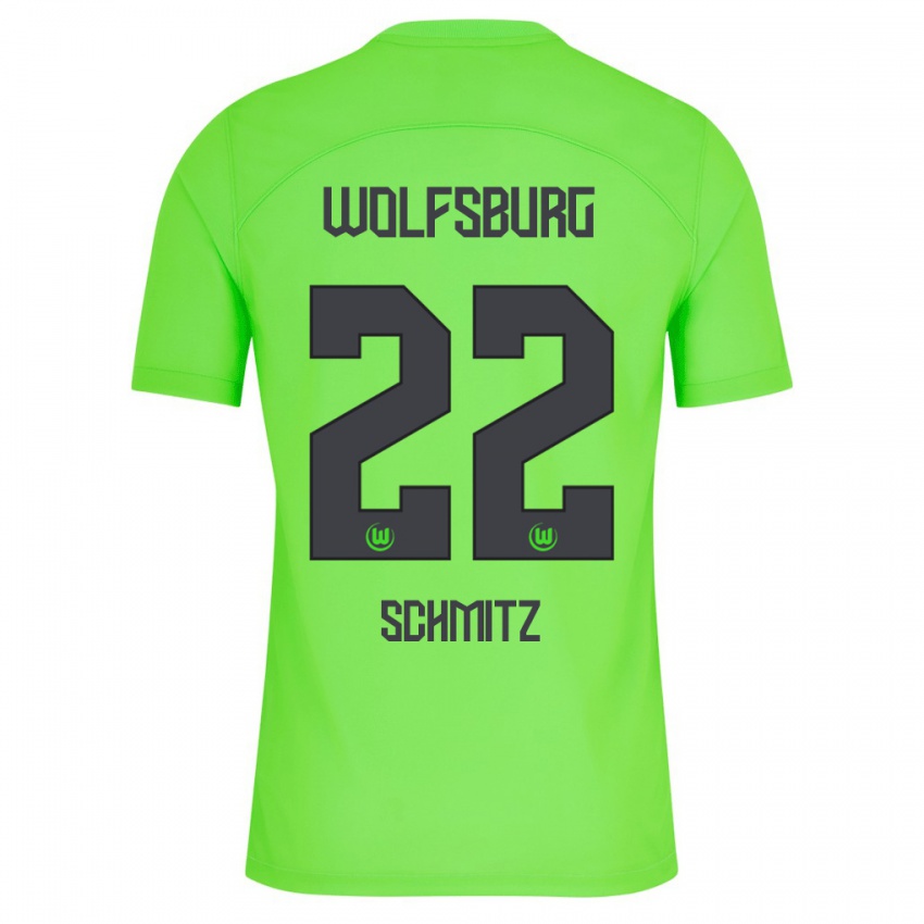 Homme Maillot Lisa Schmitz #22 Vert Tenues Domicile 2023/24 T-Shirt Belgique