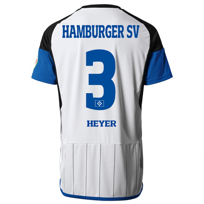 Herren Moritz Heyer #3 Weiß Heimtrikot Trikot 2023/24 T-Shirt Belgien