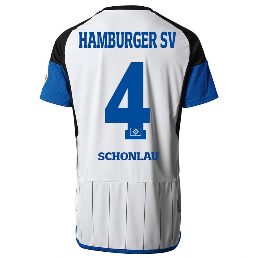 Herren Sebastian Schonlau #4 Weiß Heimtrikot Trikot 2023/24 T-Shirt Belgien