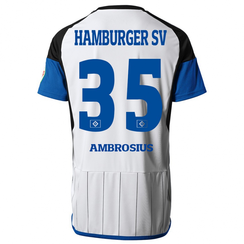 Herren Stephan Ambrosius #35 Weiß Heimtrikot Trikot 2023/24 T-Shirt Belgien