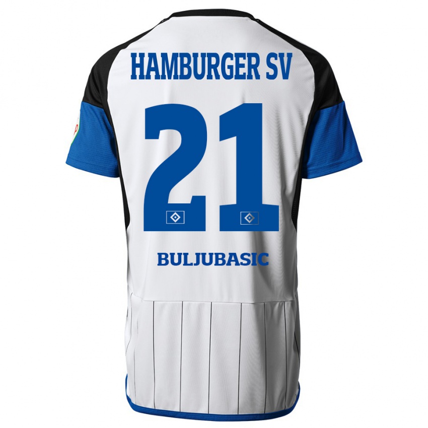 Herren Amer Buljubasic #21 Weiß Heimtrikot Trikot 2023/24 T-Shirt Belgien
