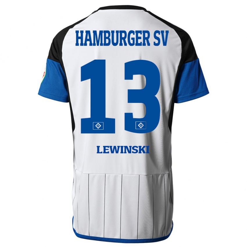 Herren Fyn-Luca Lewinski #13 Weiß Heimtrikot Trikot 2023/24 T-Shirt Belgien