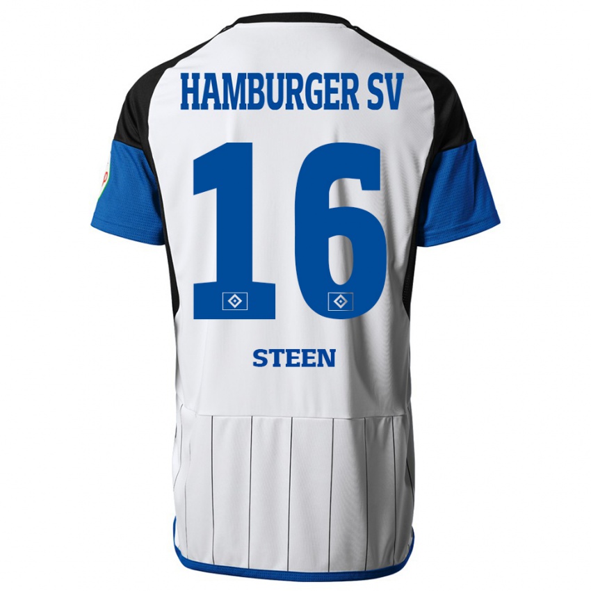 Herren Maya Steen #16 Weiß Heimtrikot Trikot 2023/24 T-Shirt Belgien