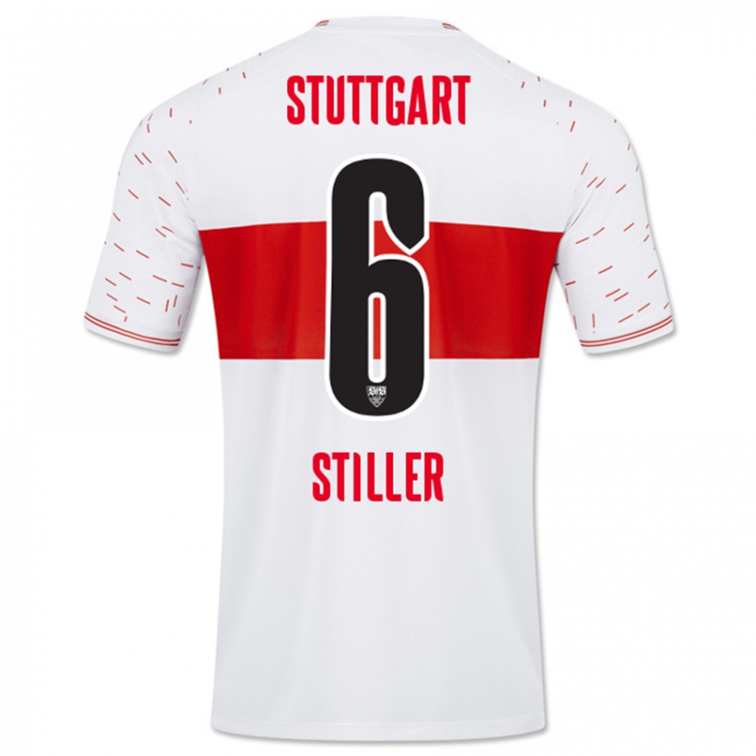 Herren Angelo Stiller #6 Weiß Heimtrikot Trikot 2023/24 T-Shirt Belgien