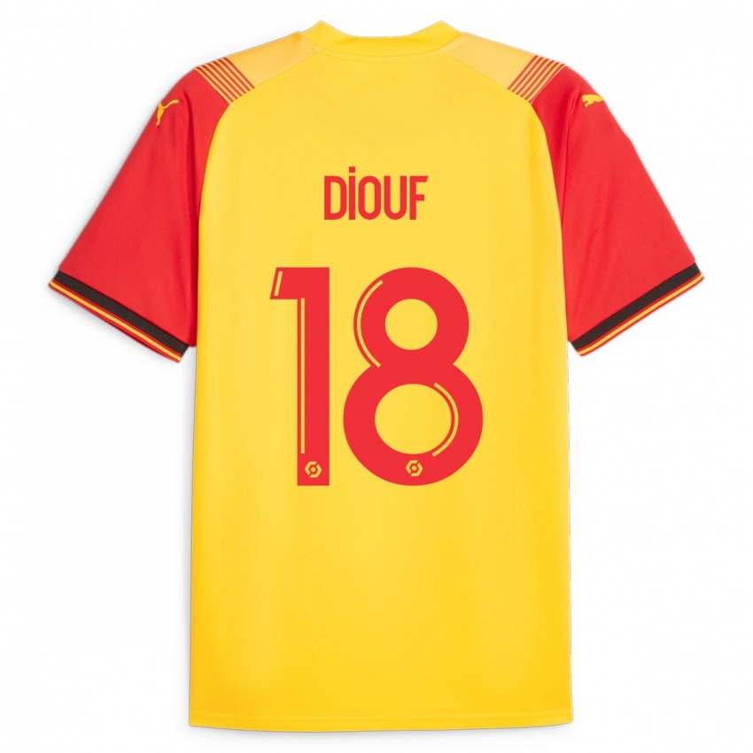 Herren Andy Diouf #18 Gelb Heimtrikot Trikot 2023/24 T-Shirt Belgien