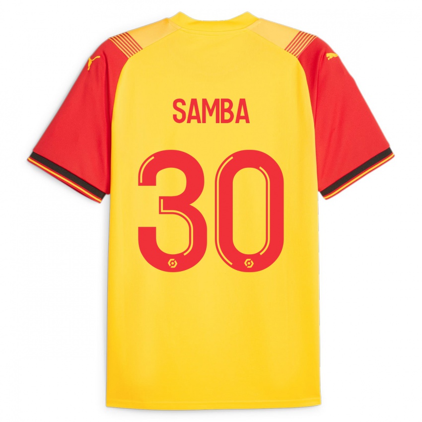 Heren Brice Samba #30 Geel Thuisshirt Thuistenue 2023/24 T-Shirt België