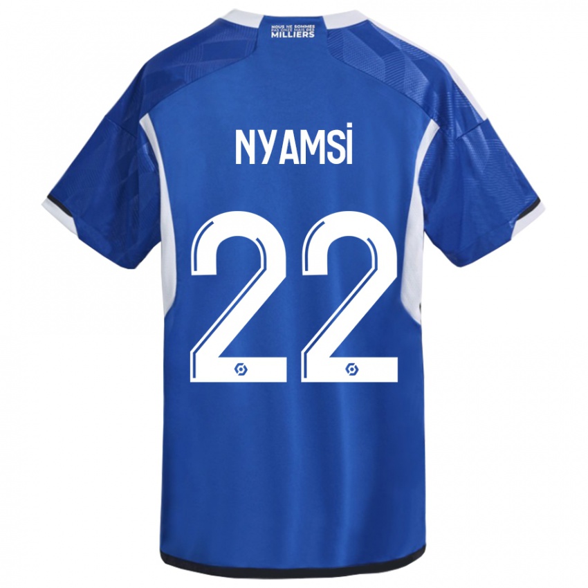 Herren Gerzino Nyamsi #22 Blau Heimtrikot Trikot 2023/24 T-Shirt Belgien