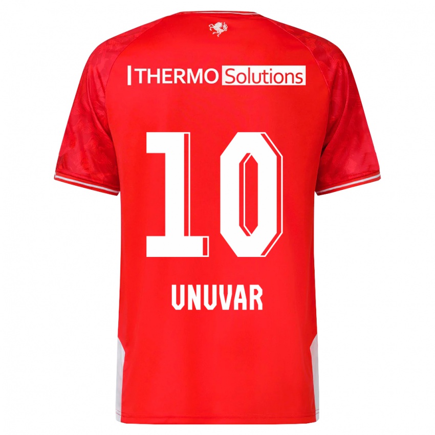 Herren Naci Ünüvar #10 Rot Heimtrikot Trikot 2023/24 T-Shirt Belgien