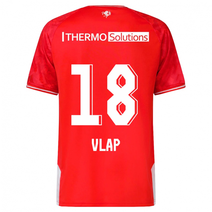 Herren Michel Vlap #18 Rot Heimtrikot Trikot 2023/24 T-Shirt Belgien